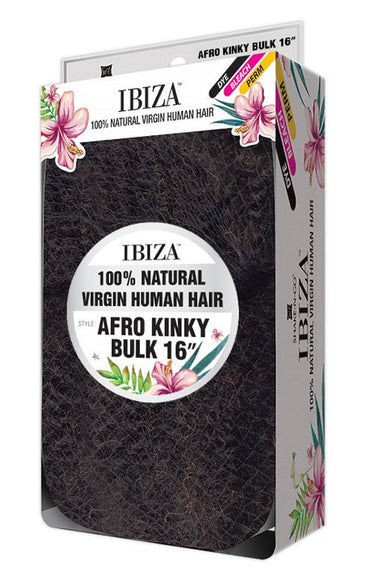 SHAKE-N-GO Ibiza 100% Natural Virgin Human Afro Kinky Bulk Braiding Hair 16